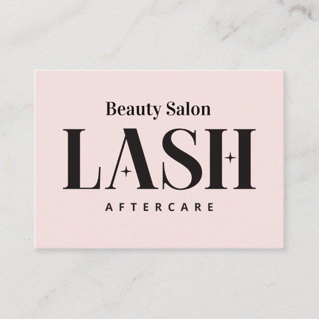 Eyelash Extensions Lash Aftercare Card (Front)
