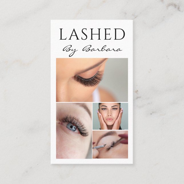 Eyelash Extensions Lash Bar Minimal Makeup Artist  Business Card (Front)