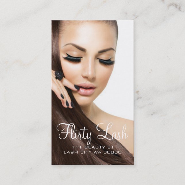 Eyelash Extensions Lash Cosmetologist Salon Business Card (Front)