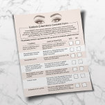 Eyelash Extensions Liability Waiver Beige Salon Flyer<br><div class="desc">Eyelash Extension Liability Waiver & Release Form Beige Flyers.</div>