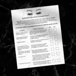 Eyelash Extensions Liability Waiver Modern Marble Flyer