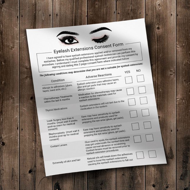 Eyelash Extensions Liability Waiver Release Form 2 Flyer (Creator Uploaded)