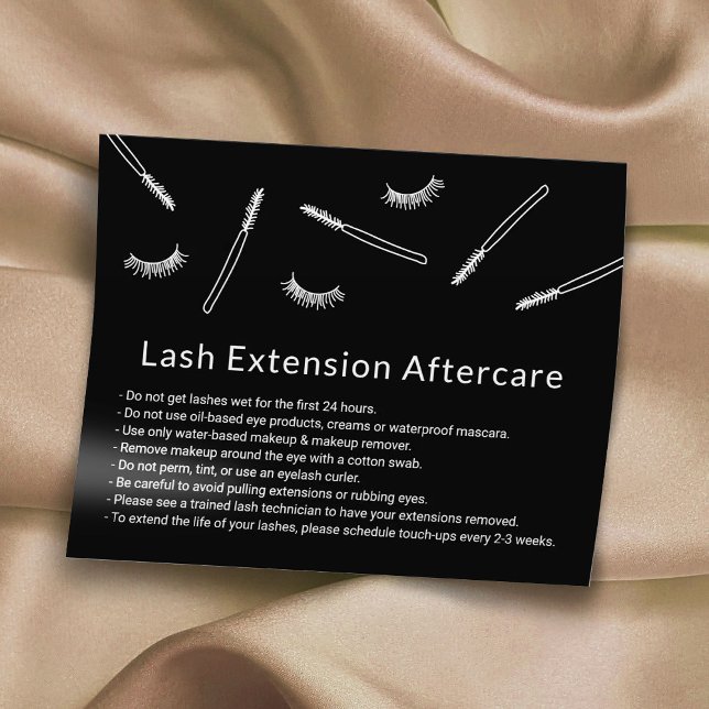 Eyelash Extensions Makeup Artist Cute Aftercare Flyer (Creator Uploaded)