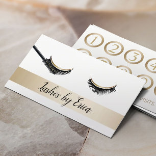 Eyelash Extensions Makeup Artist Gold Loyalty Card