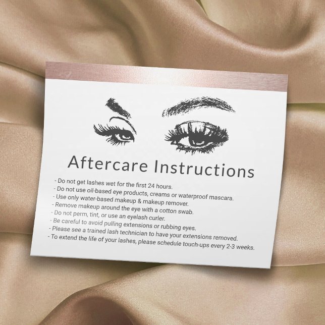 Eyelash Extensions Rose Gold Border Aftercare Flyer (Creator Uploaded)