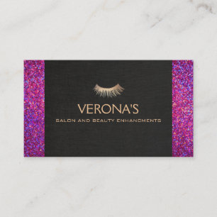 Eyelash Extensions Salon and Spa Faux Glitter Business Card