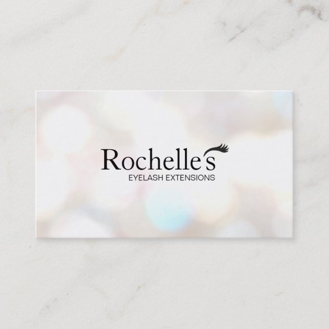 Eyelash Extensions Salon Subtle Bokeh Business Card (Front)