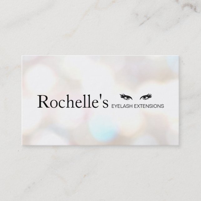 Eyelash Extensions Salon Subtle Bokeh Business Card (Front)