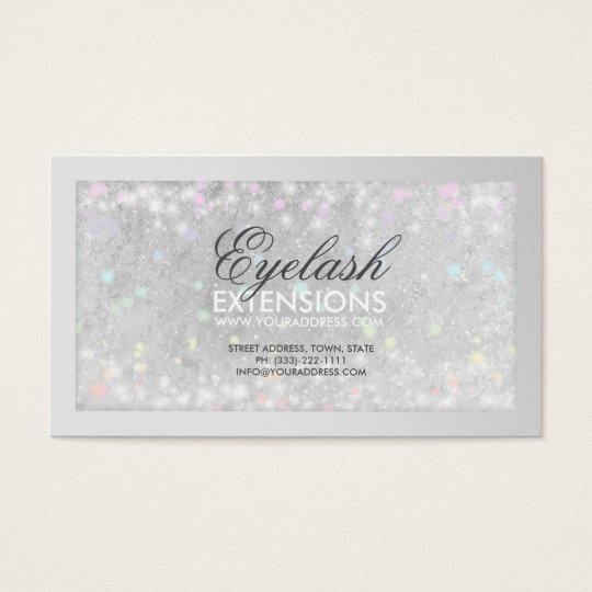 Eyelash Extensions Silver Glitter Card