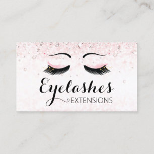 Eyelash Extensions Sparkles and Diamonds Pink  Business Card