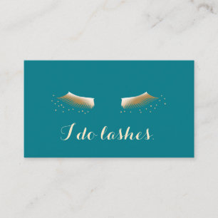 Eyelash Extensions Teal & Gold Elegant Business Card