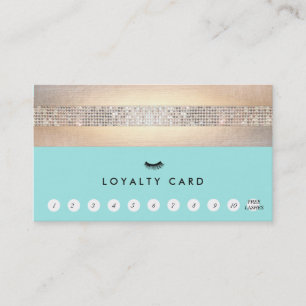 EyeLash Extensions Turquoise Loyalty 10 Punch Card