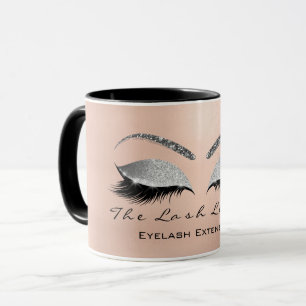 Eyelash Extention Beauty Gray Silver Eye Glitter Mug
