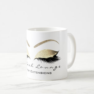 Eyelash Extention Beauty Studio Gold Glitter Coffee Mug