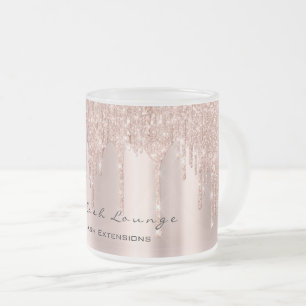 Eyelash Extention Beauty Studio Rose Spark Makeup Frosted Glass Coffee Mug