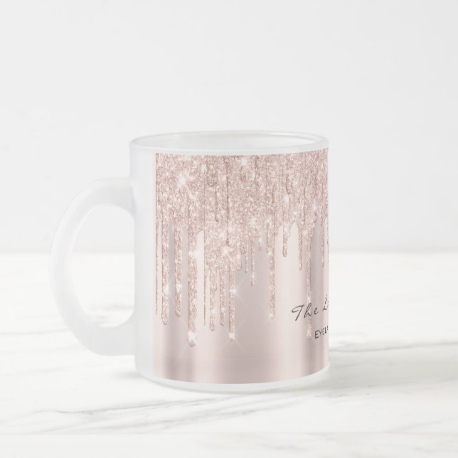 Eyelash Extention Beauty Studio Rose Spark Makeup Frosted Glass Coffee Mug (Left)