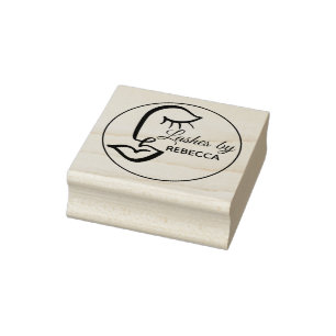 Eyelash Lash Bar Wood Art Stamp