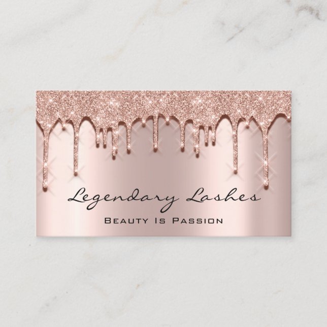 Eyelash. Makeup Art Glitter 3D Effect Aesthetician Business Card (Front)