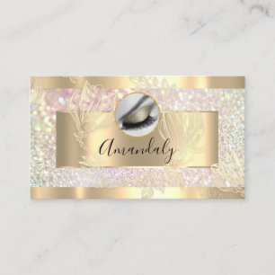  Eyelash Makeup Artist QR Code Logo Glitter  Business Card