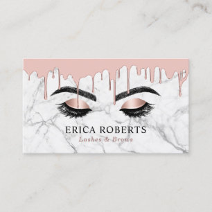 Eyelash Makeup Artist Rose Gold Marble Loyalty Card