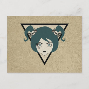 eyelashed lady postcard