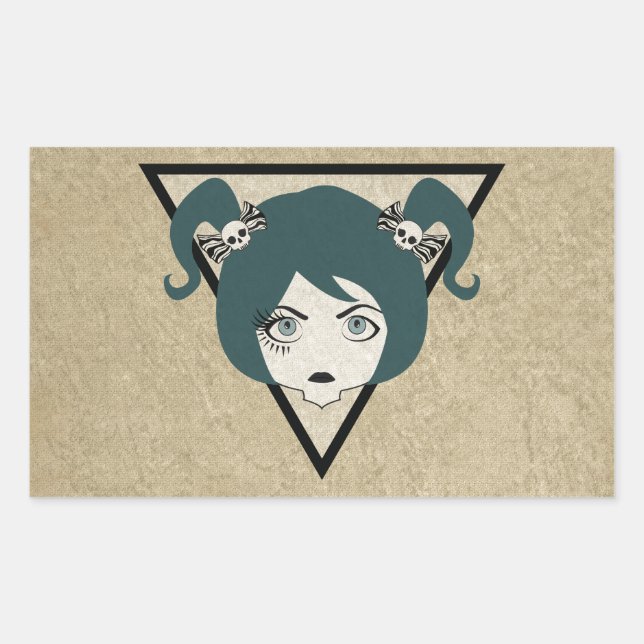 eyelashed lady rectangular sticker (Front)