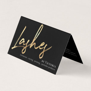 Eyelashes Aftercare Loyalty Gold Foil All In One  Business Card