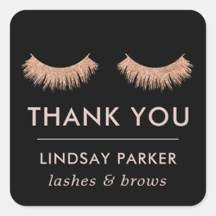 Eyelashes Black Makeup Artist Thank You Sticker