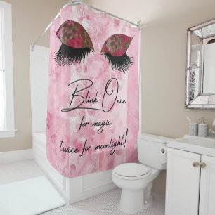 Eyelashes Blink Once for Magic Twice for Moonlight Shower Curtain