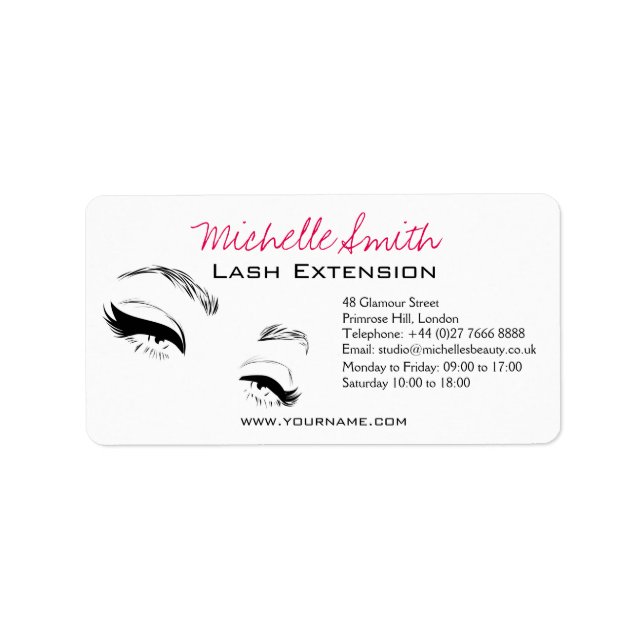 Eyelashes brows Permanent Makeup Artist Eyes Lash Label (Front)