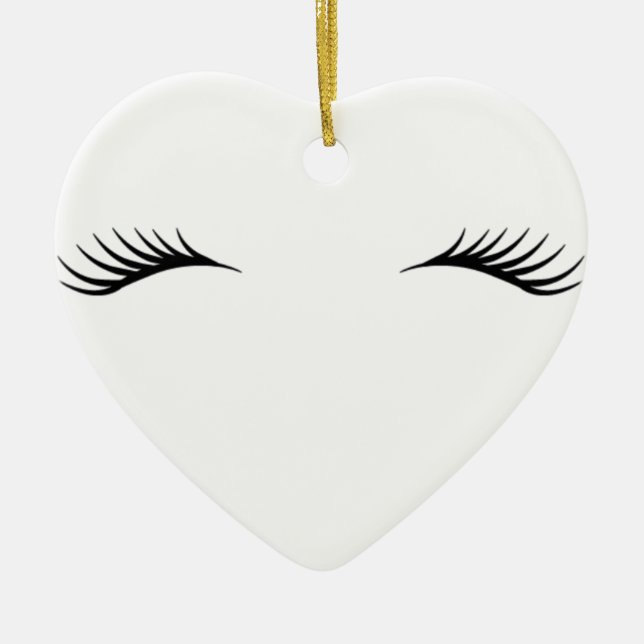 Eyelashes Ceramic Tree Decoration (Front)