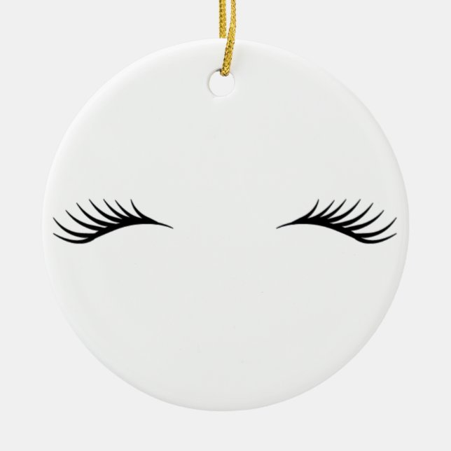 Eyelashes Ceramic Tree Decoration (Front)