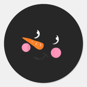 Eyelashes Christmas Outfit Snowman Face Costume Gi Classic Round Sticker