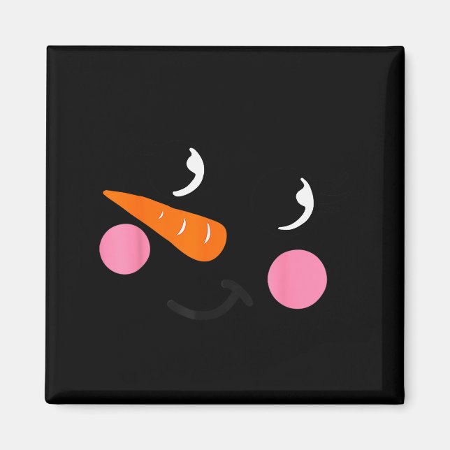 Eyelashes Christmas Outfit Snowman Face Costume Gi Magnet (Front)