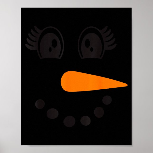 Eyelashes Christmas Outfit Snowman Face Costume Gi Poster (Front)