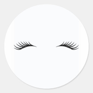 Eyelashes Classic Round Sticker