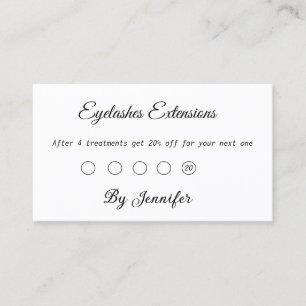 eyelashes extensions add name text loyalty card
