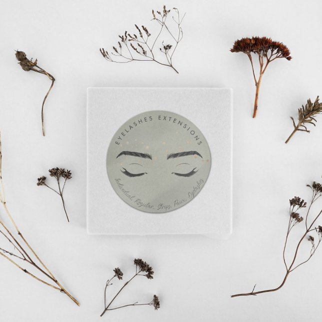  Eyelashes Extensions Faux Foil Stars Packaging Classic Round Sticker (Creator Uploaded)