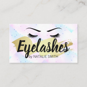 Eyelashes   Gold Brushed   Mosaic Geometric Business Card