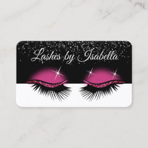 Eyelashes - Hot Pink Glitter Business Card