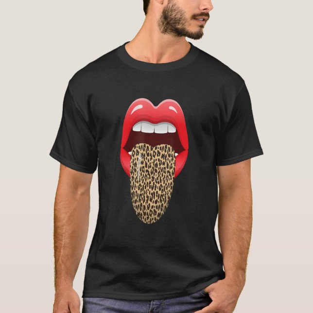 Eyelashes Lips and Tongue Women Kiss Clothes Lip B T-Shirt (Front)