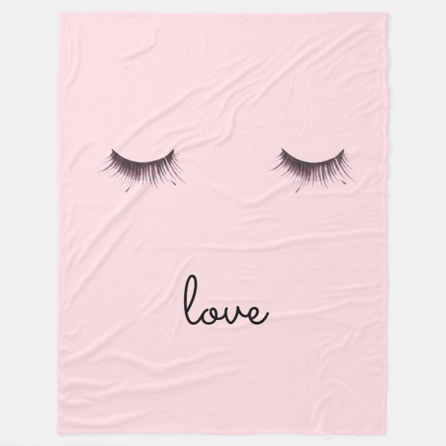 Eyelashes love fleece blanket (Front)