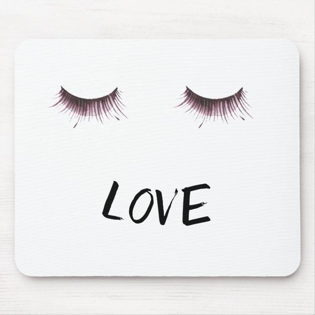 Eyelashes Love Mouse Mat (Front)