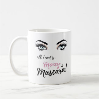 eyelashes, makeup art, mascara, gift for girls coffee mug