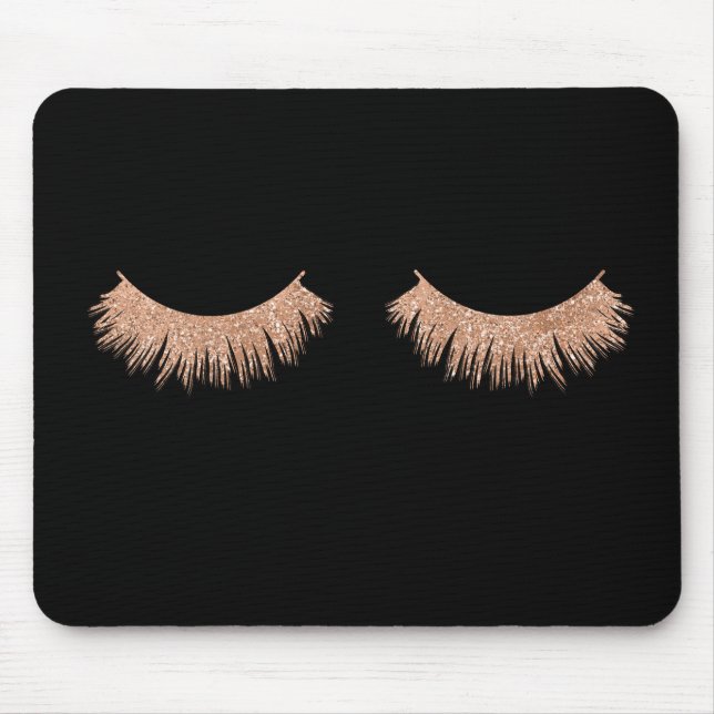 Eyelashes Makeup Artist Black Stylish Mouse Mat (Front)