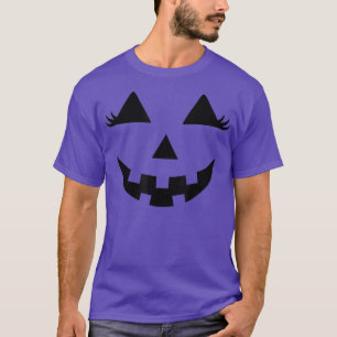 Eyelashes Tee- Halloween Outfit Pumpkin Face Costu T-Shirt