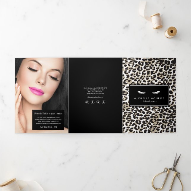 Eyelashes with Leopard Print Price List Brochure (Outside)