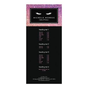Eyelashes with Purple/Pink Glitter Rack Card
