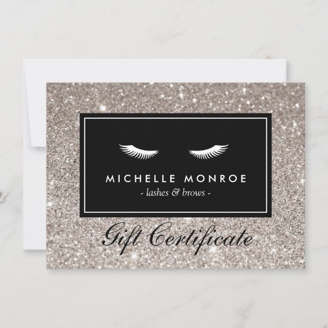 Eyelashes with Silver Glitter Gift Certificate (Front)