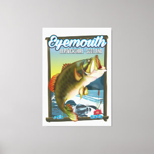 Eyemouth Berwickshire Scotland fishing poster. Canvas Print